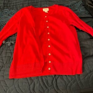 Cherry red cardigan